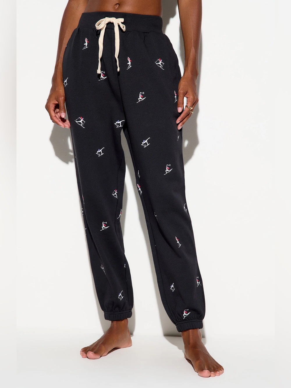 Small spiritual gangster namaski Hudson sweatpants joggers black embroidered ski - Picture 1 of 13